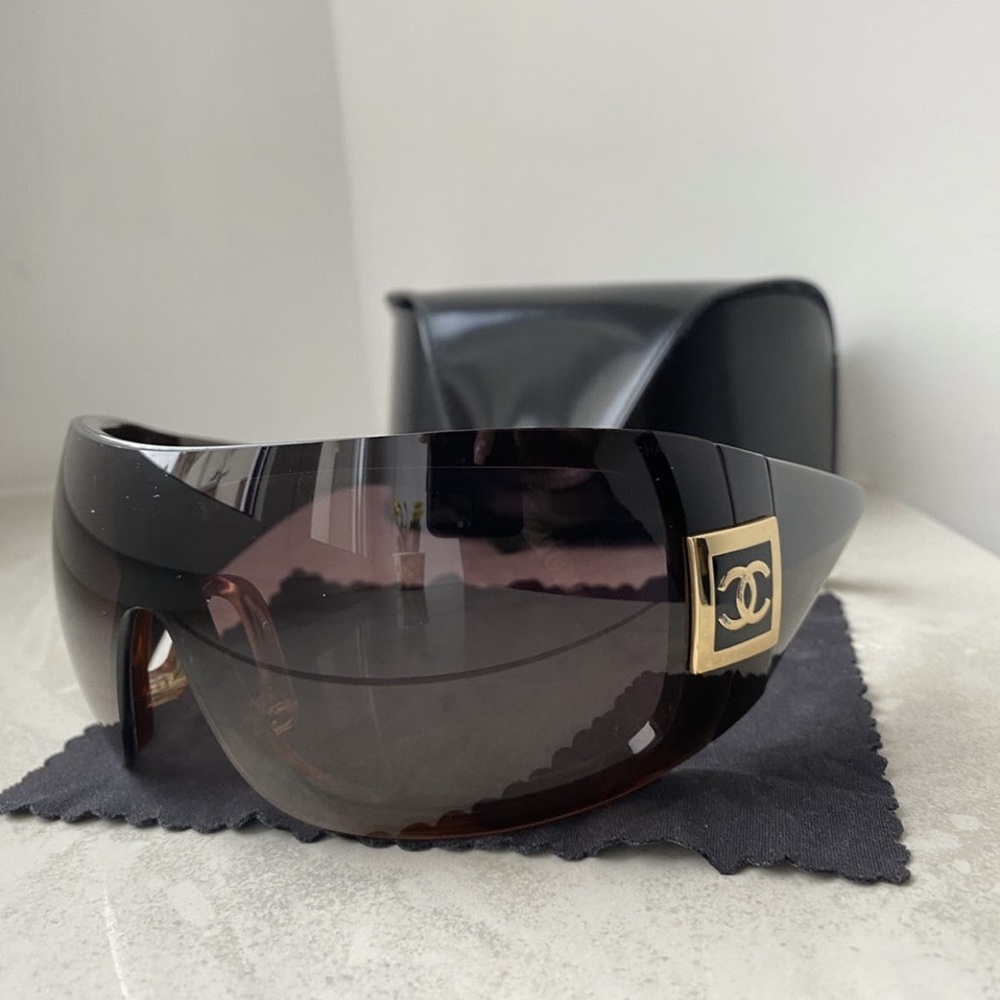 Chanel CC 5086 brown ski sport mask shield sunglasses